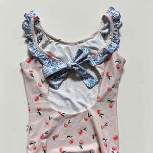Sweethoney Peaches / Blue Floral Girls swimsuit
